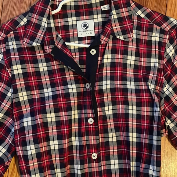 Southern Proper red/navy plaid dress XL - Picture 3 of 3